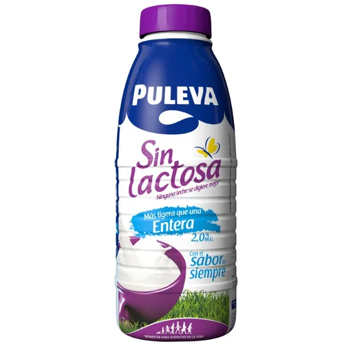 Leche desnatada sin lactosa en botella