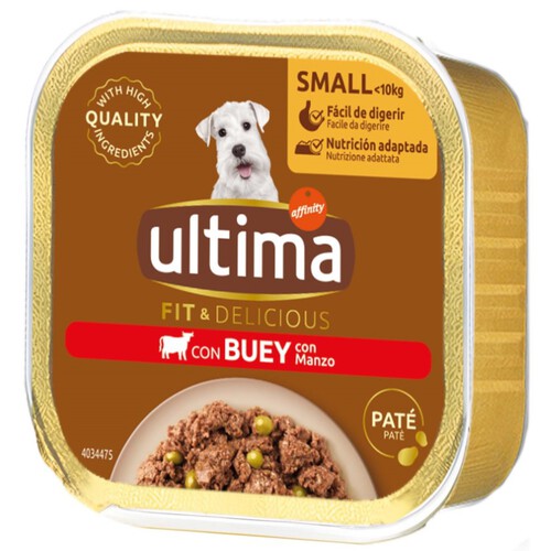 ULTIMA Menjar de bou per a gos petit Fit & Delicious