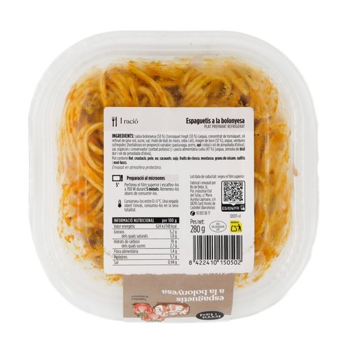 TERRA I TAST Espaguetis a la bolonyesa