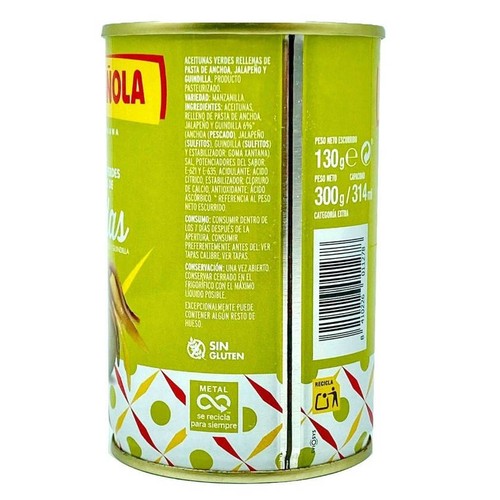 LA ESPAÑOLA Olives farcides d'anxova, jalapeño i bitxo