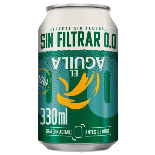 EL AGUILA Cervesa sense filtrar 0,0 en llauna
