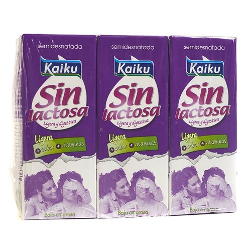 KAIKU Llet semi sense lactosa 3x200 ml en cartró