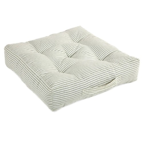KIANDU Coixí de ratlles verd i blanc 45x45x10 cm
