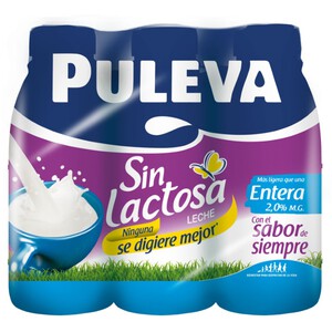 Imagen de PULEVA Llet sense lactosa 6x1L en ampolla