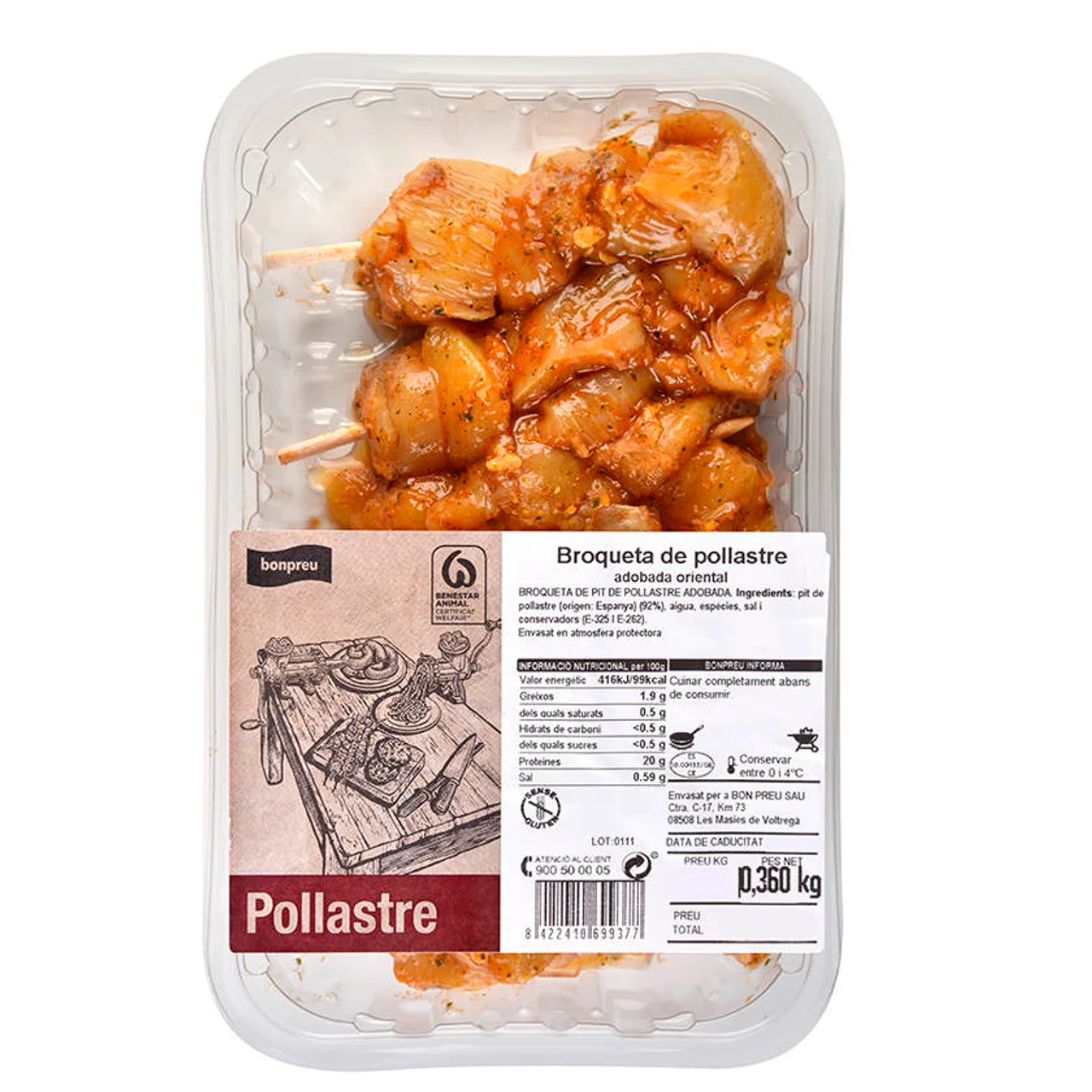 BONPREU Brocheta oriental de pollo