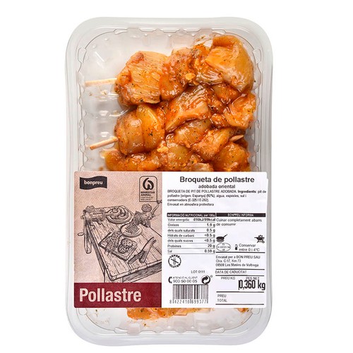 BONPREU Broqueta oriental de pollastre