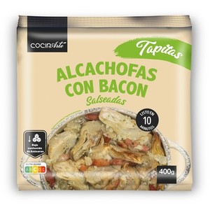 Imagen de COCINARTE Saltejat de carxofes amb bacó