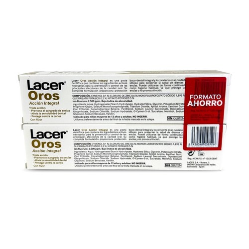 LACER OROS Pasta dentífrica amb fluor Triple Acció