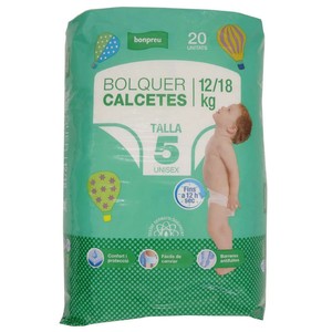 BONPREU Pañal braguitas T.5 (12-18 kg)