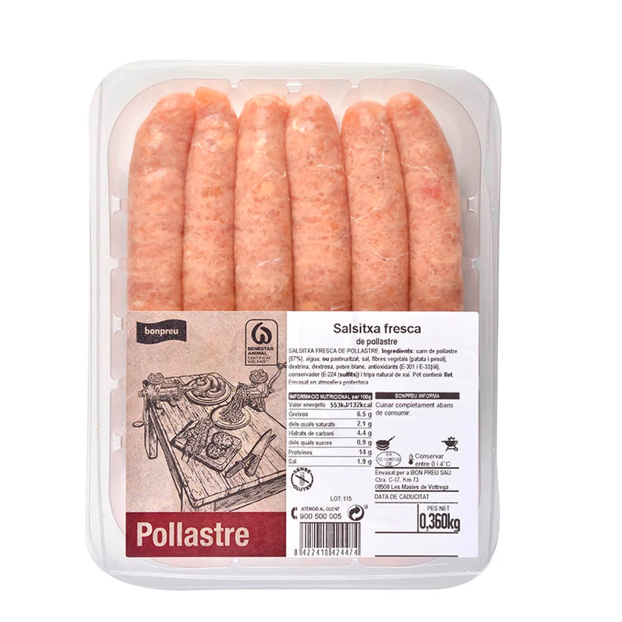 BONPREU Salchichas de pollo