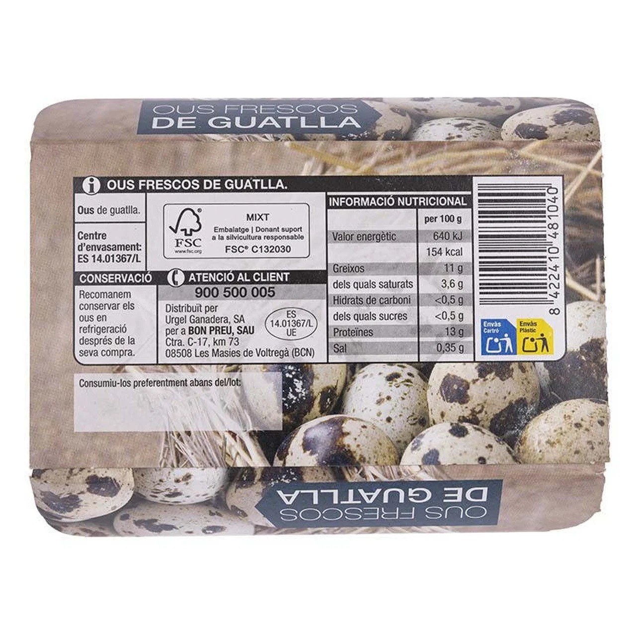 BONPREU Huevos frescos de codorniz