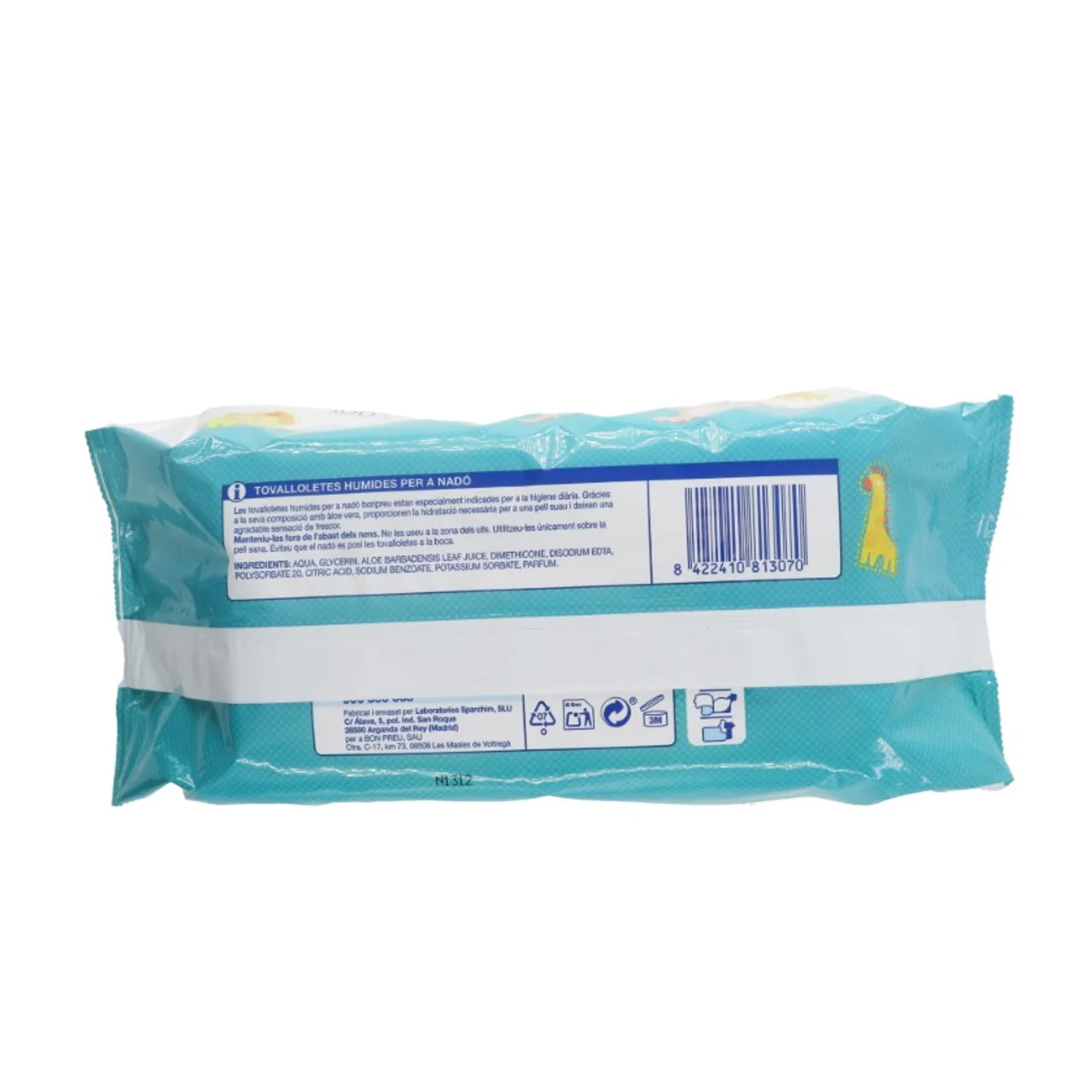 BONPREU Toallitas húmedas aloe vera para bebé
