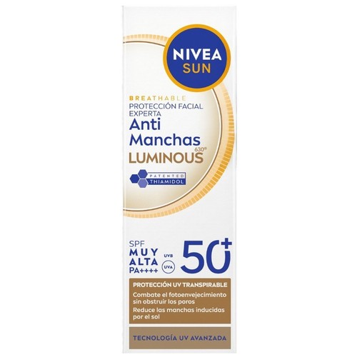 NIVEA SUN Fluid solar facial antitaques Luminous FPS 50 molt alta