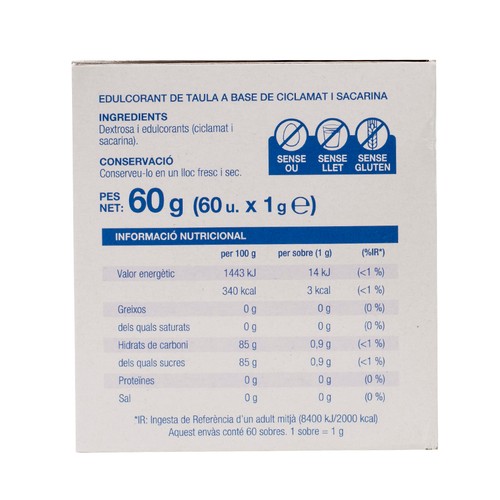 BONPREU Edulcorant granulat 60 sobres