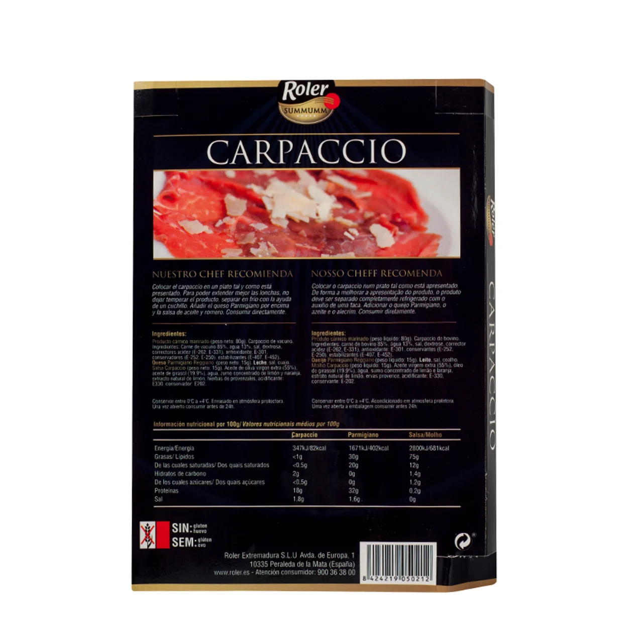 Carpaccio de vacuno marinado