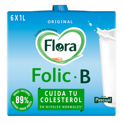 FLORA FOLIC B Beguda làctia Folic B sencera 6x1L en cartró