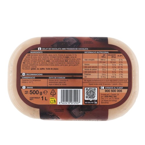 BONPREU Gelat de xocolata amb trossos de xocolata