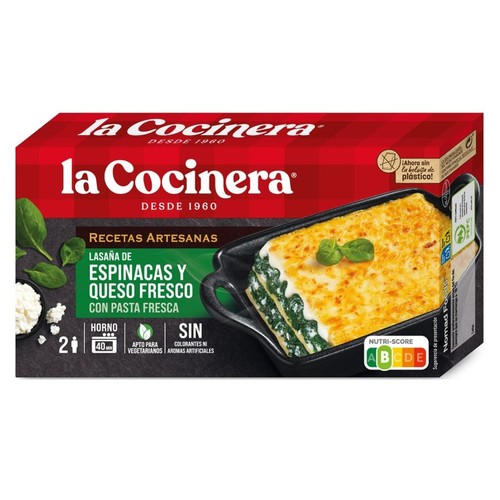 LA COCINERA Lasanya d'espinacs i formatge
