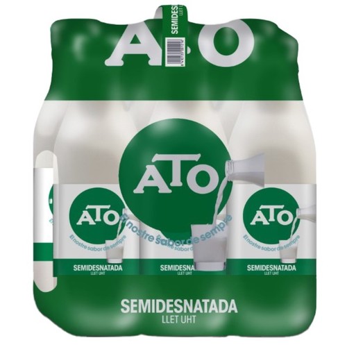 ATO Llet semidesnatada 6x1,5 L en ampolla