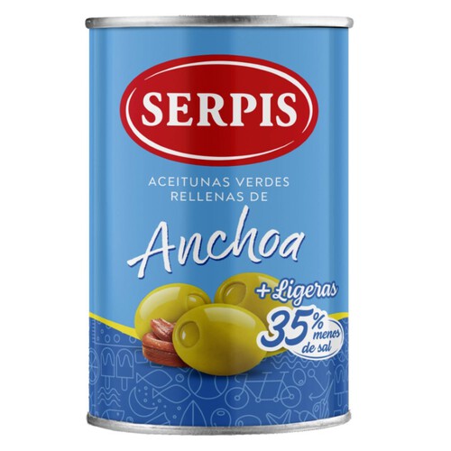 SERPIS Olives farcides d'anxova més lleugeres