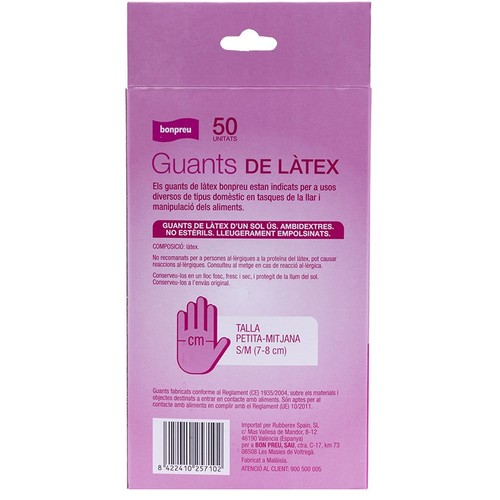 BONPREU Guants de làtex talla S-M