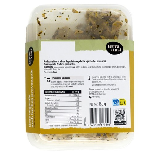 TERRA I TAST Tires vegetals amb  herbes provençals