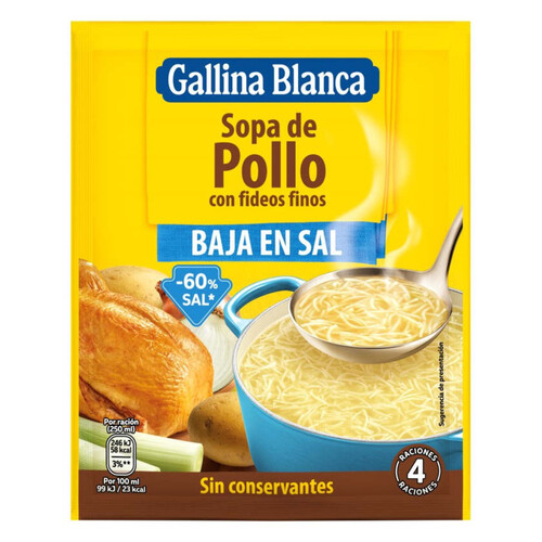 GALLINA BLANCA Sopa pollastre baixa en sal
