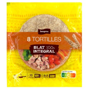 BONPREU Tortillas de trigo integral