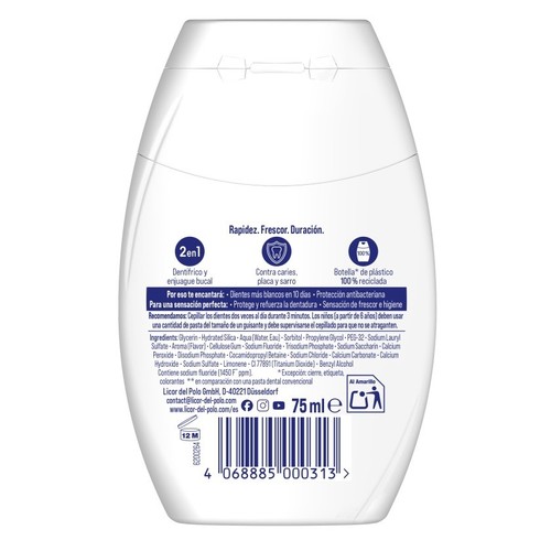 LICOR DEL POLO Dentifrici en gel 2en1 blanquejador