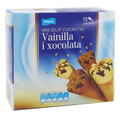 BONPREU Mini gelat cucurutxo de vainilla i xocolata