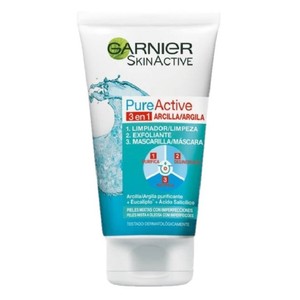 GARNIER Gel netejador facial Pure Active 3 en 1 150 ml