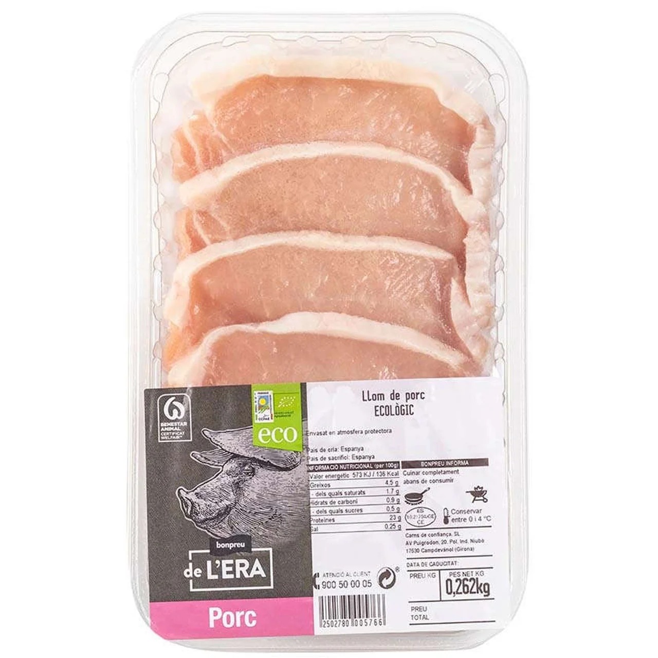 BONPREU Lomo de cerdo ecológico