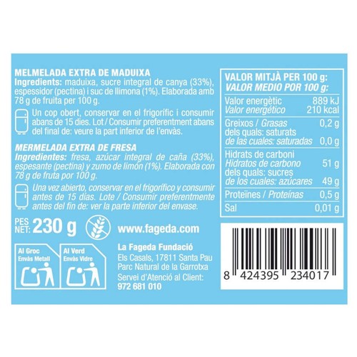 LA FAGEDA Melmelada extra de maduixa Km0