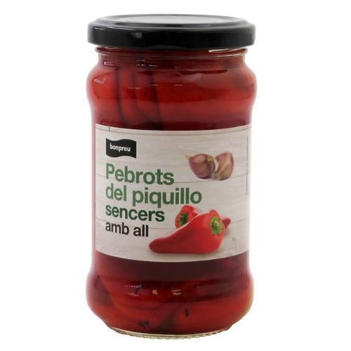 BONPREU Pebrots del piquillo sencers amb all