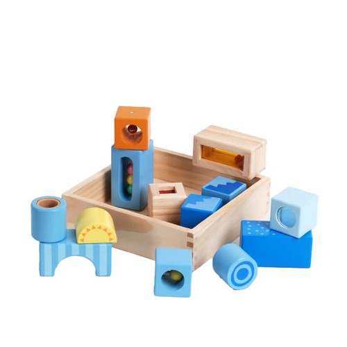 SAICATOYS Joc Blocs de fusta sensorials de colors