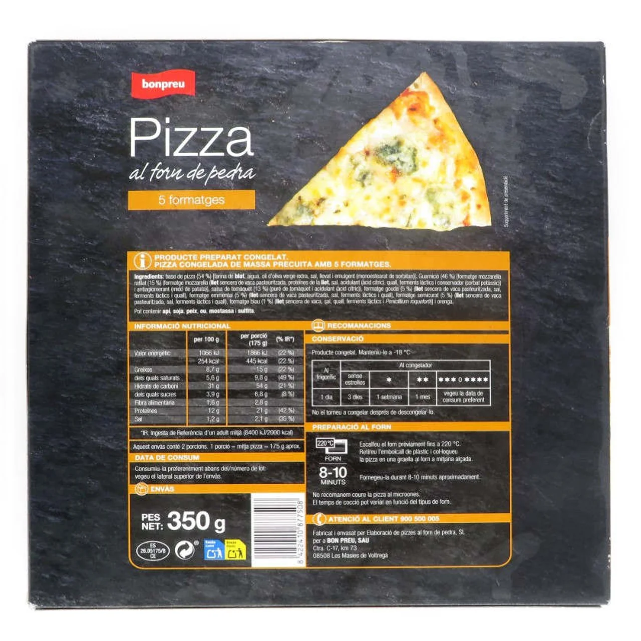 BONPREU Pizza al horno de piedra 5 quesos