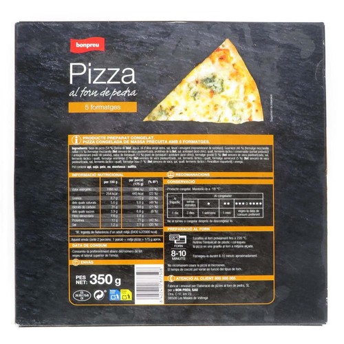 BONPREU Pizza al forn de pedra 5 formatges