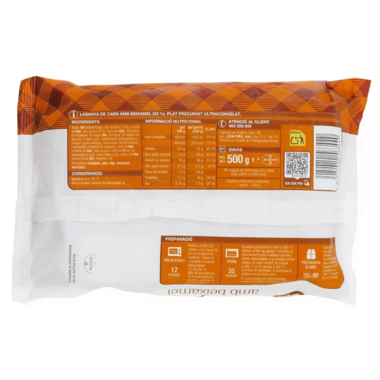 BONPREU Lasaña de carne con bechamel