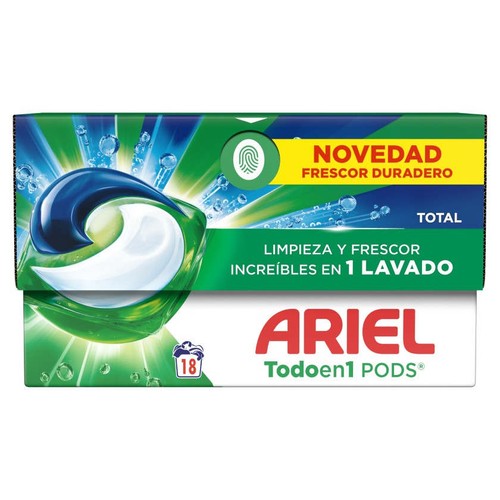 ARIEL Detergent en càpsules Total de 18 dosis