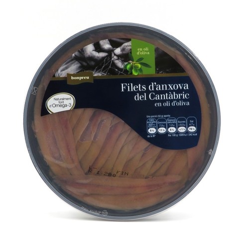 BONPREU Anxoves del Cantàbric amb oli d'oliva