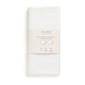 Imagen de HOME INTERIORS Joc de 2 fundes de coixí Blanc de 50x85cm