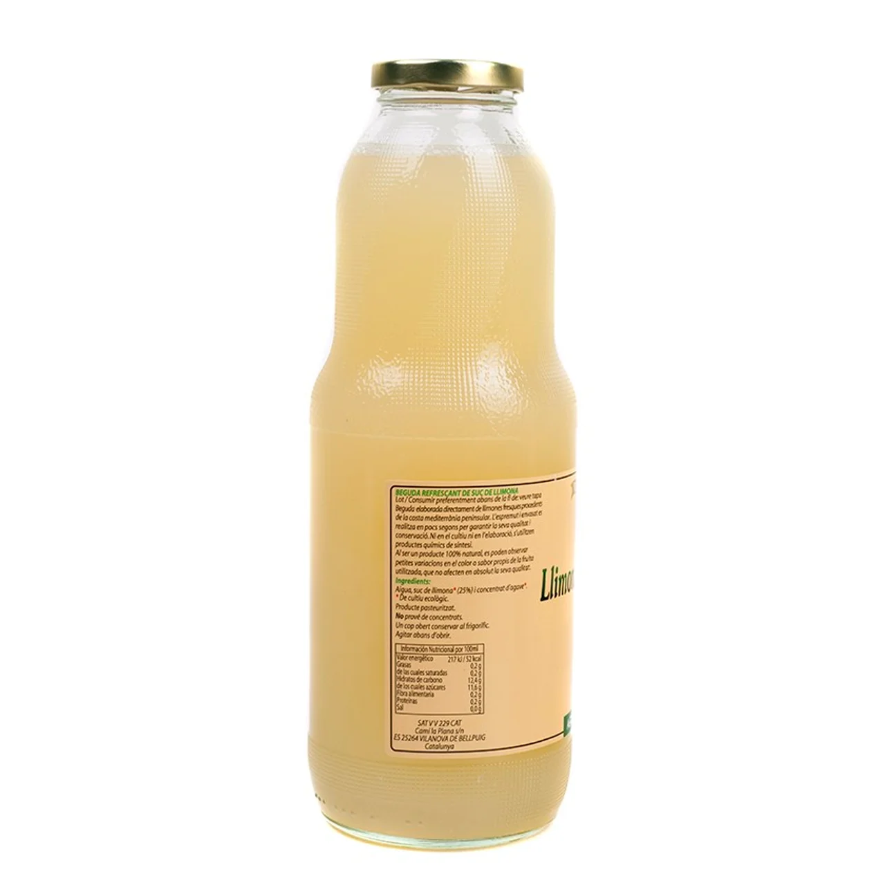 Zumo de limón ecológico Km0 en botella