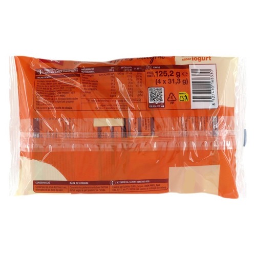 BONPREU Coquetes d'arròs integral xocolata blanca sabor iogurt
