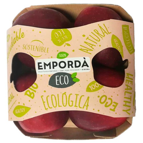  Poma vermella ecològica Km0 safata 600 g.