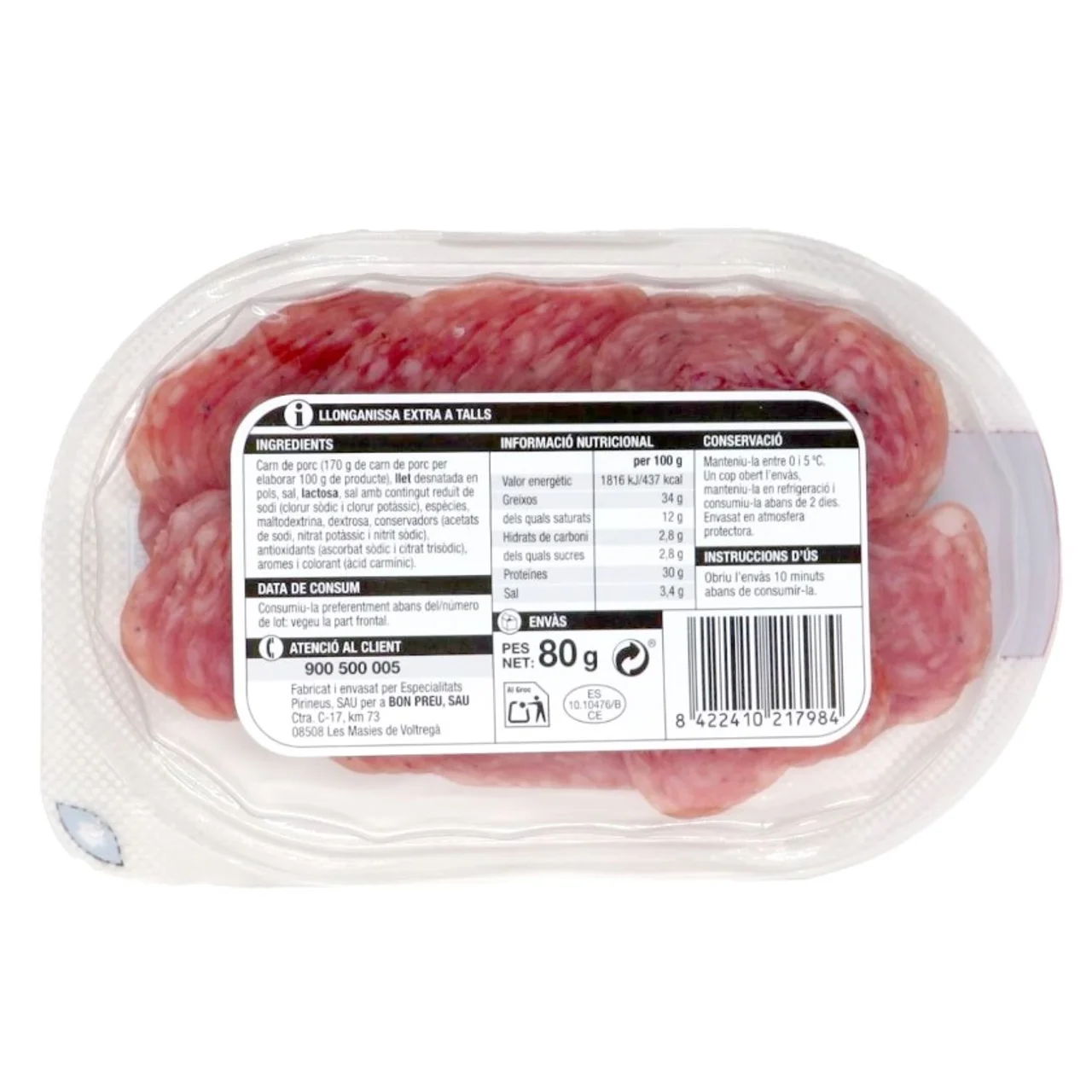 BONPREU Longaniza extra en lonchas