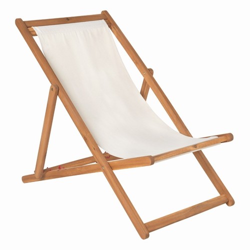 SONAE Cadira relax de fusta color cru