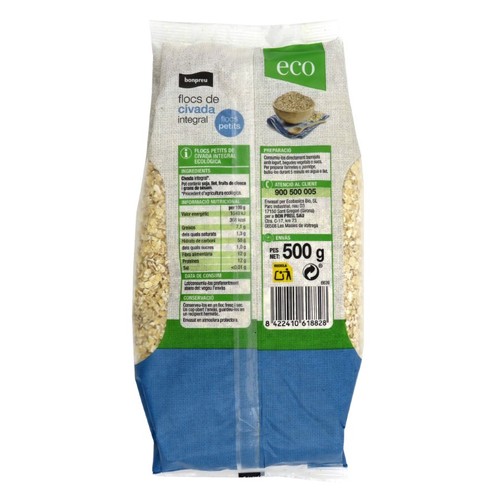 BONPREU Flocs de civada integral petits ecològics