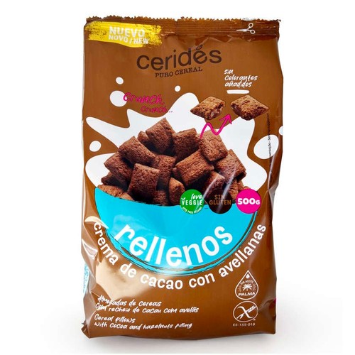 CERIDES Cereals farcits de xocolata i avellanes sense gluten