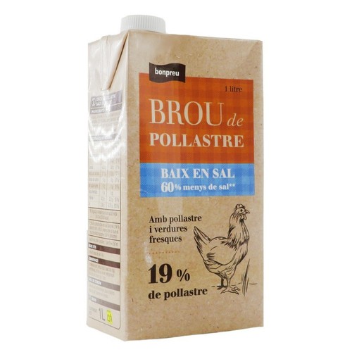 BONPREU Brou de pollastre baix en sal