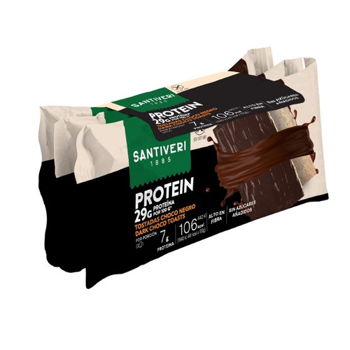 SANTIVERI Torrades de proteïna de xocolata negra
